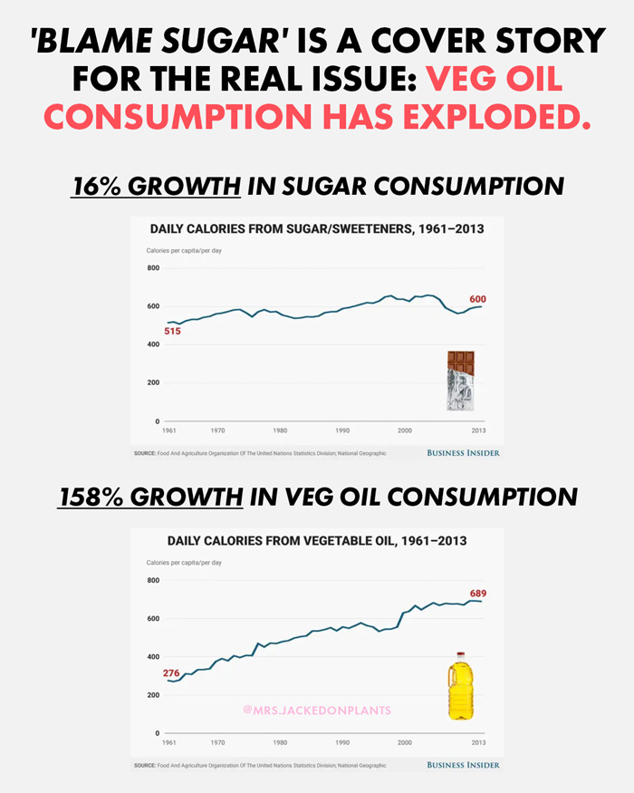 Veg oil consumption growth 158% since 1961 in USA
